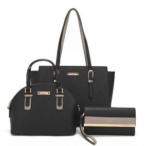 Leah Shoulder Bag 3-Piece Set NK12310 Black